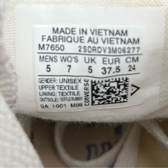 Converse Chuck Taylor All Star High  White Paint Splatter Shoes M7650 Women's 7 - Picture 10 of 10